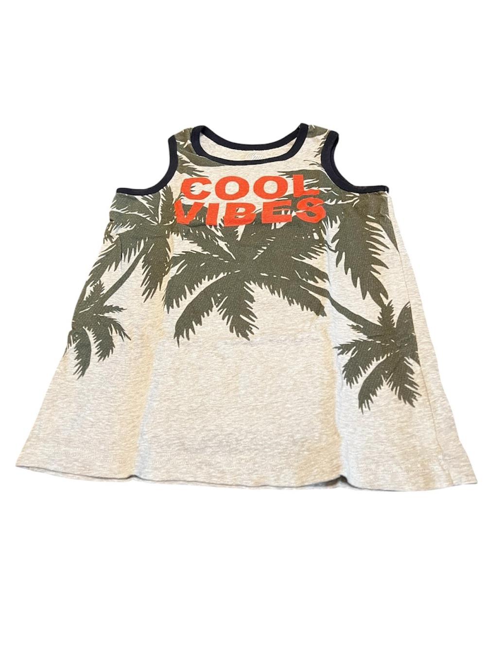 The Children's Place Olive Palm 'Cool Vibes' Tank Top with Orange Text
